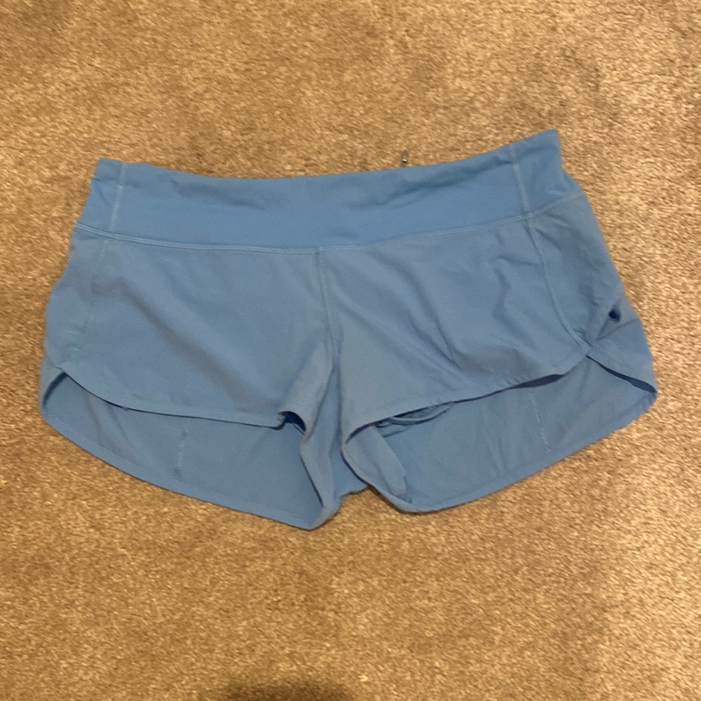 Light Blue Lululemon Speed Up Shorts 2.5”